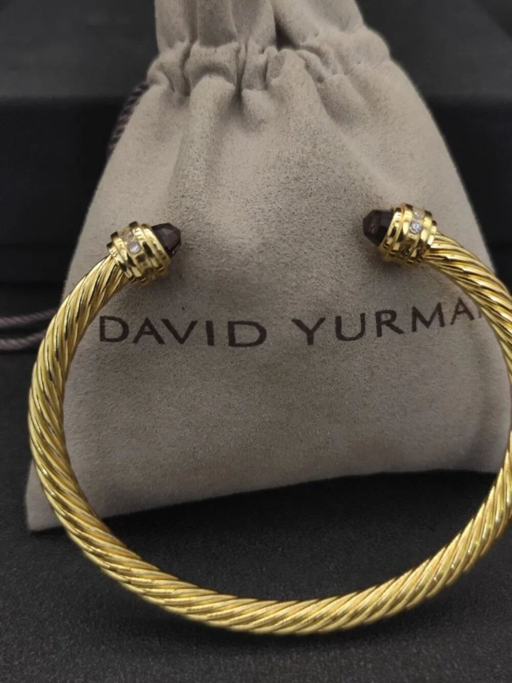 😙David Yurman😙 5MM gold bracelet with purple diamonds